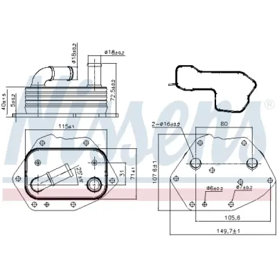 Radiator ulei, ulei motor NISSENS 90808