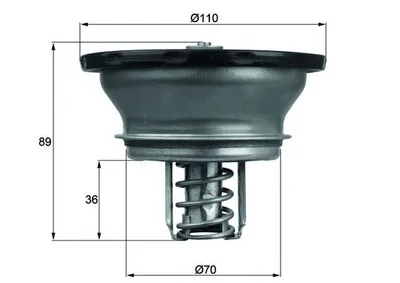 Termostat lichid racire (82 C, cu garnitura) potrivit RVI C, D, K, KERAX, MAGNUM, PREMIUM 2, T; VOLVO 8300, 9300, 9400, 9700, 9900, B9, FH, FH II, FH16, FH16 II, FM, FM II D11A-330-G9A300 08.93