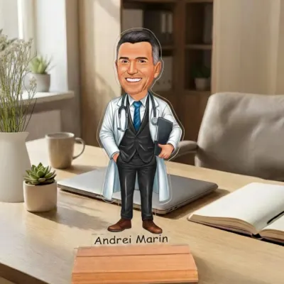 Caricatura pentru doctor - Statueta Personalizata tip Trofeu