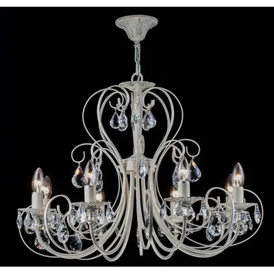 Candelabru Princess,8 becuri dulie E14, 230V,D.71cm, H.54 cm,Crem