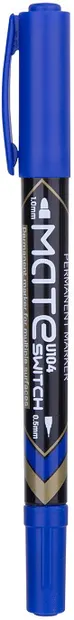 Marker permanent Deli Switch Mate - EU10430 varf dublu, albastru