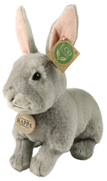 Jucărie de pluș Rappa Soft Collection - Iepuraș gri, stând, 23 cm