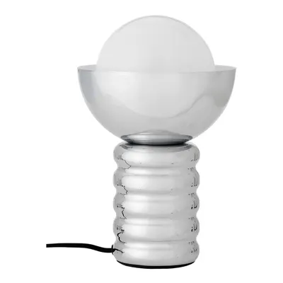 Veioză argintie cu abajur din sticlă (înălțime 32 cm) Spike – Bloomingville