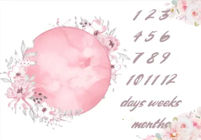 Pătură decorativă pentru fotografii Milestone - Luna, 75 x 100 cm, roz