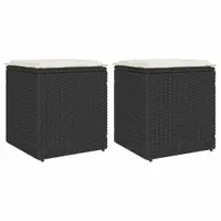 Gossi scaune de gradina cu perne 2 buc negru 40x40x43 cm poly ratan
