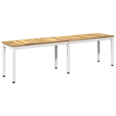 vidaXL Bancă de grădină 161 x 35 x 45 cm Lemn Solid de Acacia Alb