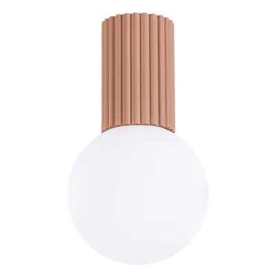 Plafonieră maro deschis cu abajur din sticlă ø 12 cm Orbital – Sollux