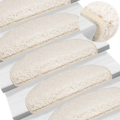 Gossi covorase de scara, 10 buc.,alb, 65x21x4 cm