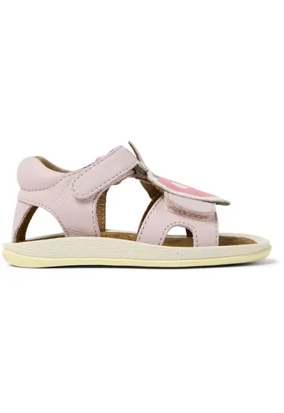 Sandale din piele cu velcroi Bicho Twins - Galben/Freak rose