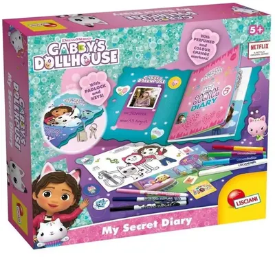 Trusă creativă Lisciani Gabby&Dollhouse - Decorează-ți propriul jurnal secret cu diamante
