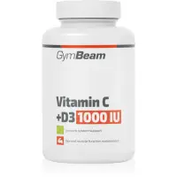 GymBeam Vitamin C + D3 1000 IU capsule pentru imunitate, sănătatea sistemului osos și activitate musculară 90 g