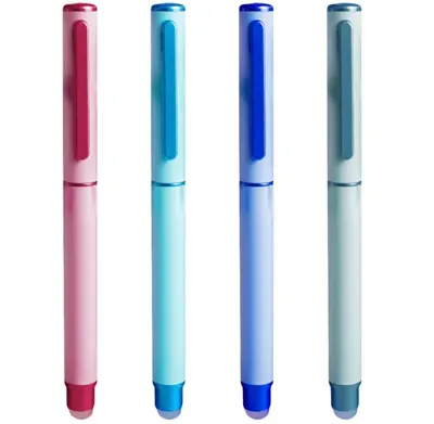 Set 12 Stilouri Pastel cu Design Elegant Engros – Culori Satinate, Scriere Fină, Cartuș Universal | Rechizite Școală și Birou