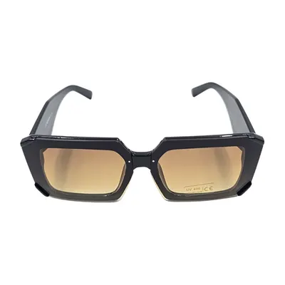 Ochelari de soare, damă, Tiara, ramă neagră, formă pătrată, lentile fumurii, protecție UV 400