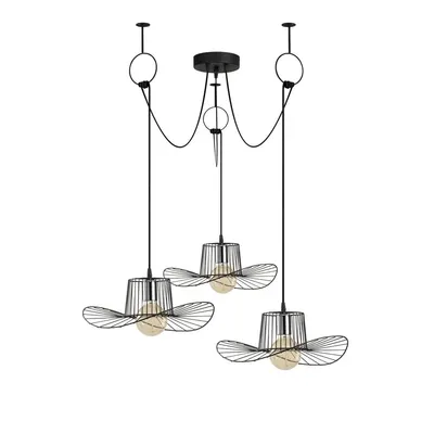 Lustră neagră cu abajur din metal ø 78 cm Tel – Opviq lights