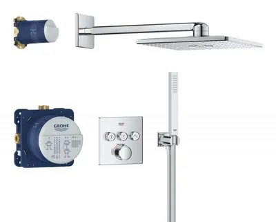 Sistem de dus Grohe SmartControl 34873000, 1/2 inch, incastrat, 310 mm, 2 functii, Crom