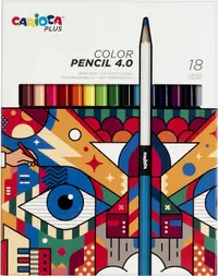 Set creioane colorate Carioca Plus - Van Orton, 4.0 mm, 18 culori