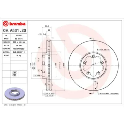 Disc frana BREMBO 09.A531.20