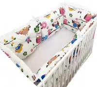 Set 6 aparatori protectii laterale patut 120x60 cm Bufnite colorate
