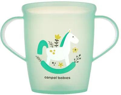 Cană cu mânere Canpol - Toys, 250 ml, 12 luni+, verde