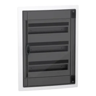PrismaSet XS, Cofret cu montaj ingropat, 3x18 Module, material plastic, usa fumurie, cu 1 bloc terminal