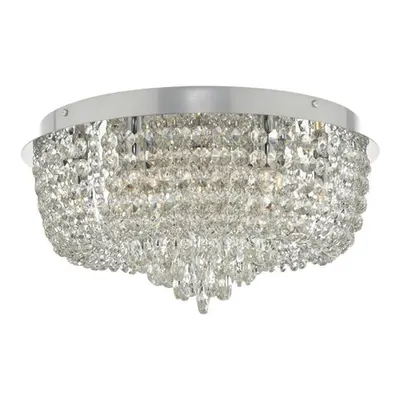 Lampa tavan Eitan 9 Light Beaded Flush Clear and Polished Chrome