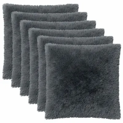 vidaXL Husă pentru pernă 6 pcs HEERLEN Antracit 80 x 80 cm Fleece PV