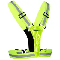 Vestă de alergare cu iluminare LED reflectorizantă - Galben fluorescent