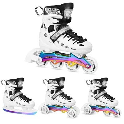 Patinele cu role LED Rainbow 4-în-1 cu lamă de hochei NH10905 NILS EXTREME