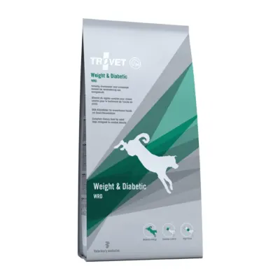 TROVET Dog Weight & Diabetic WRD, dietă veterinară câini, hrană uscată, afecțiuni metabolice (obezitate și diabet), 3 kg