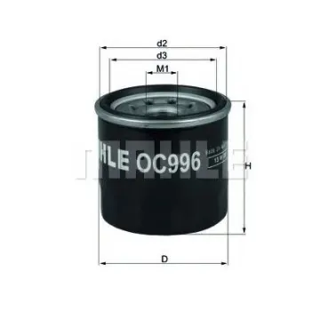 Filtru ulei MAHLE ORIGINAL OC 996