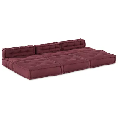 vidaXL Unitate de canapea modulară Țesătură Bordo 210 x 140 x 56 cm