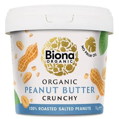 Crema de arahide crunchy bio cu sare 1kg Biona