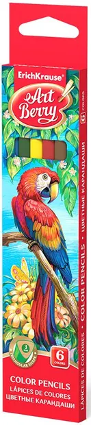 Creioane colorate triunghiulare Erich Krause Art Berry - 6 culori