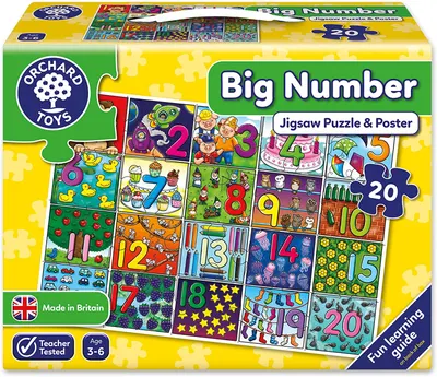 Puzzle pentru copii Orchard Toys - Cifre mari, 20 piese