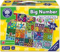 Puzzle pentru copii Orchard Toys - Cifre mari, 20 piese