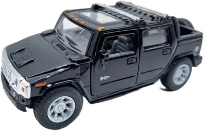 Mașinuță metalică Kinsmart - Hummer H2, 1:36, neagră