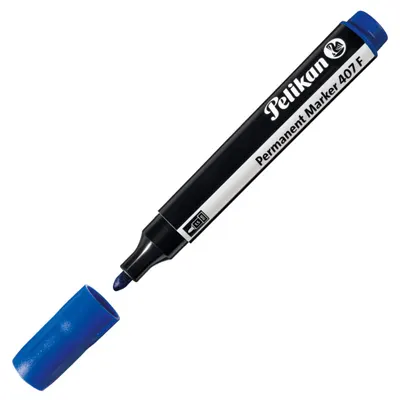 Marker permanent Pelikan 407 - Albastru, 1.5 mm