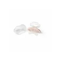 Jucarie pentru dentitie, BabyOno, Suprafata ce permite aplicarea de gel pentru gingii, Se poate pune in frigider pentru racire, Fara BPA, Din silicon, 3 luni+, Bej/Roz