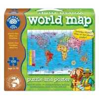 Puzzle si poster Harta lumii (limba engleza 150 piese) WORLD MAP PUZZLE & POSTER