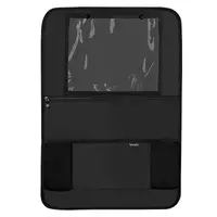 Organizator auto, Lionelo, Cu 5 buzunare de diferite dimensiuni, Cu buzunar pentru tableta, Montare cu clema, Piele ecologica, Impermeabila, Negru