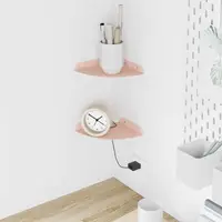 vidaXL Raft Suspendat pentru Colț 2 buc. Roz 15 x 15 x 2 cm