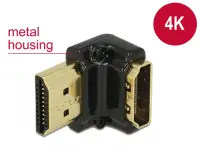 Adaptor HDMI-A T-M unghi 90 grade jos 4K carcasa metalica, Delock 65662