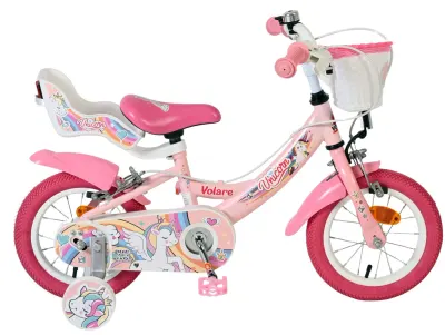 Bicicleta pentru copii Volare Unicorn - Fete - 12 inch - Roz - Frane cu doua maini