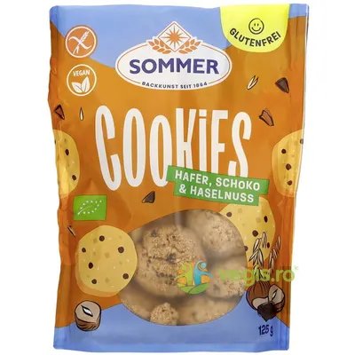 Biscuiti cu Ovaz, Ciocolata si Alune fara Gluten Ecologici/Bio 125g
