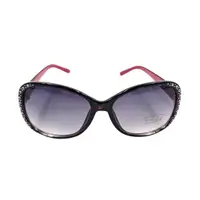 Ochelari de soare damă, Tiara, ramă leopard cu cristale, formă fluture, lentile fumurii degrade, protecție UV 400