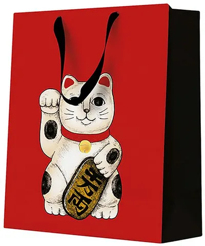 Pungă de cadou PAW - Maneki Neko, 20 x 25 x 10 cm