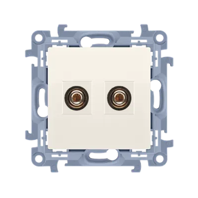 Priza difuzor pentru conectarea a 1 incinta acustica, diametru cablu pentru iesire pana la 6mm2, crem