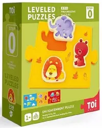 Puzzle progresiv pentru copii Toi World - Animale, nivel 0