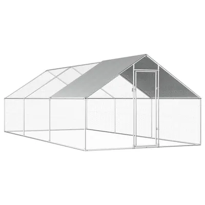 vidaXL Coteț de păsări pentru exterior, 2,75x6x1,92 m, oțel galvanizat