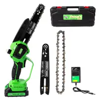 Mini drujba pe acumulator, Micul Fermier, 20V, cu doua lame 6'' si 8'', doua lanturi